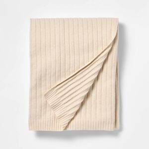 Threshold Designed With Studio McGee 50"x60" Casual Mixed Rib Throw Blanket Beig